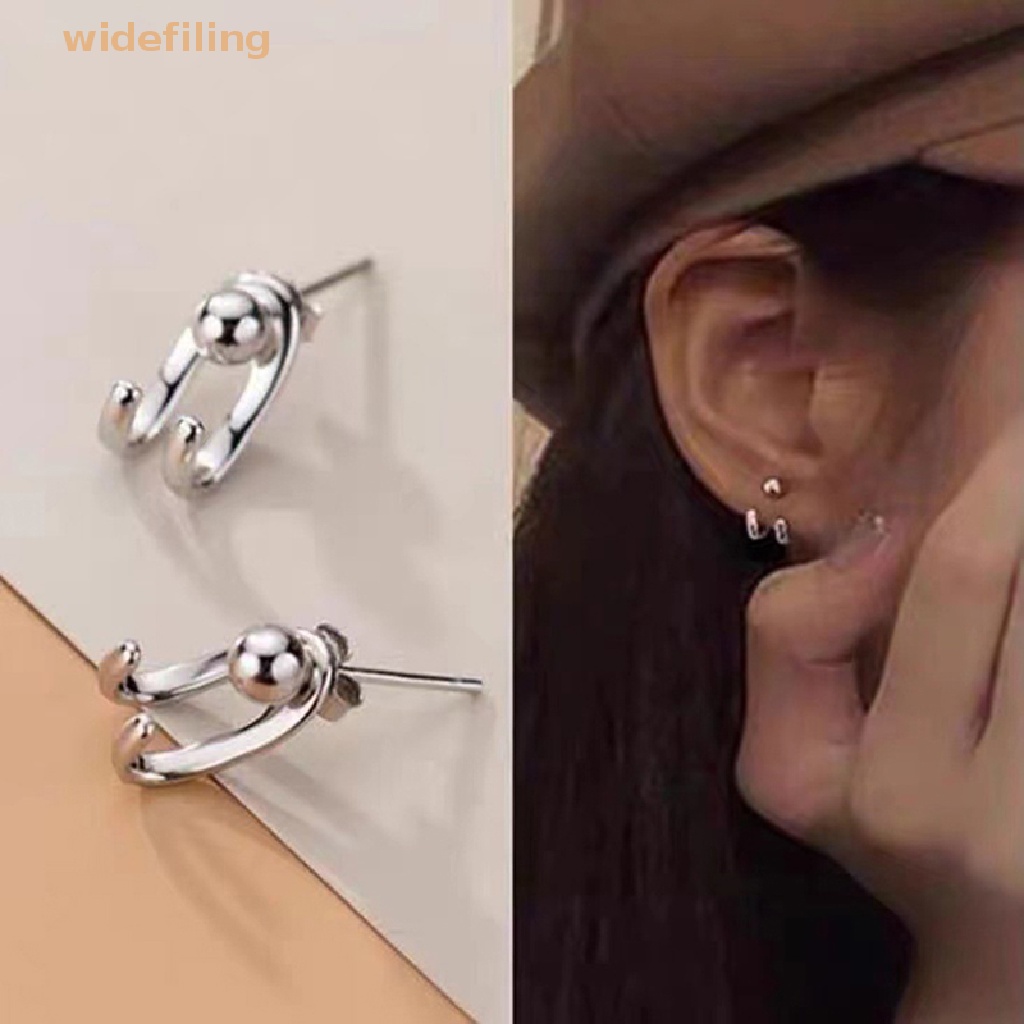 1 Đôi Khuyên Tai Dạng Hạt Tròn Đôi Mini Đơn Giản Thời Trang Vintage