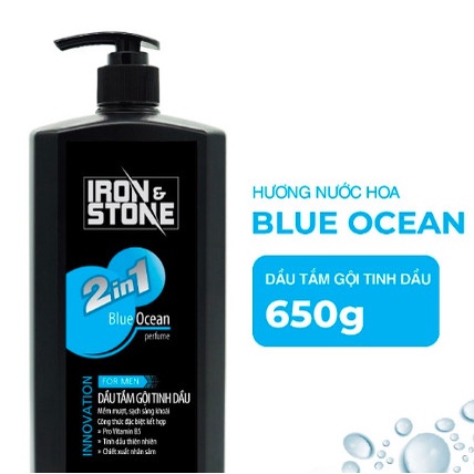 Dầu tắm tinh dầu IRON & STONE innovation hương Blue Ocean 650g Z0505 - Dành cho nam
