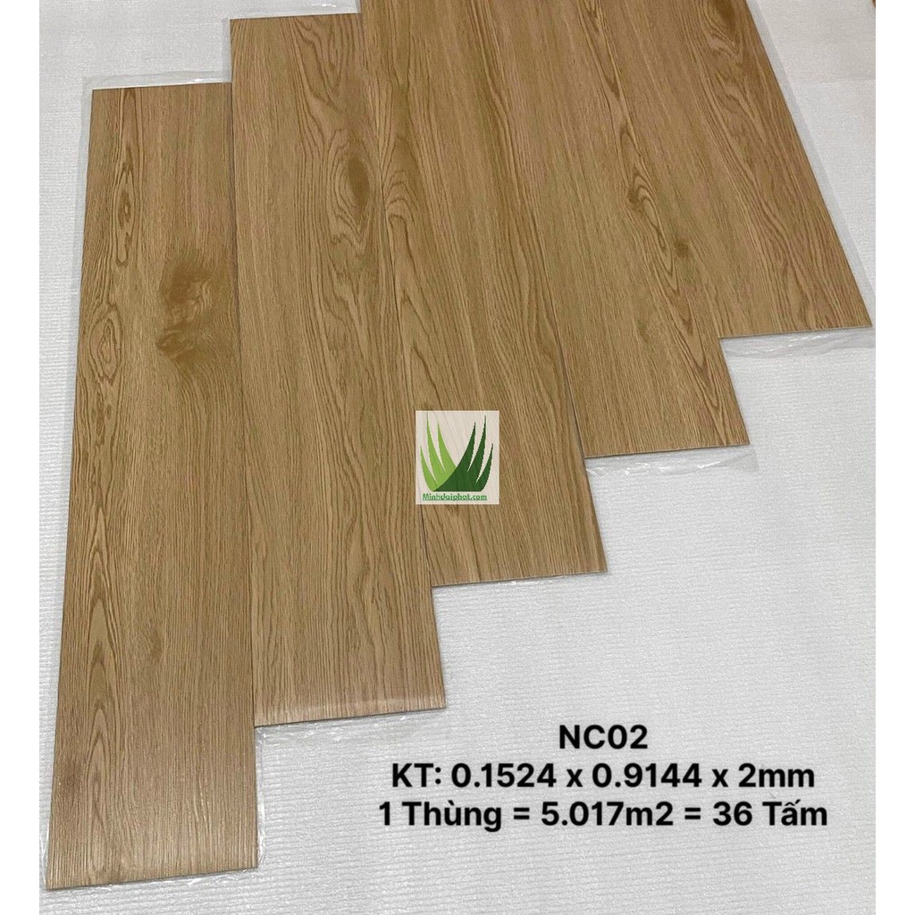 1 miếng sàn nhựa keo sẵn dày 2m, chỉ bóc rồi dán