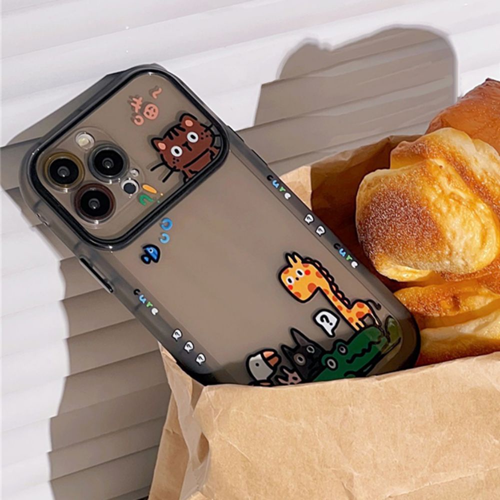 Ốp Điện Thoại TPU Dẻo Họa Tiết Hoạt Hình Động Vật Kiểu Tranh Sơn Dầu Chống Sốc Cho IPhone 11 12 13 14 Pro Max