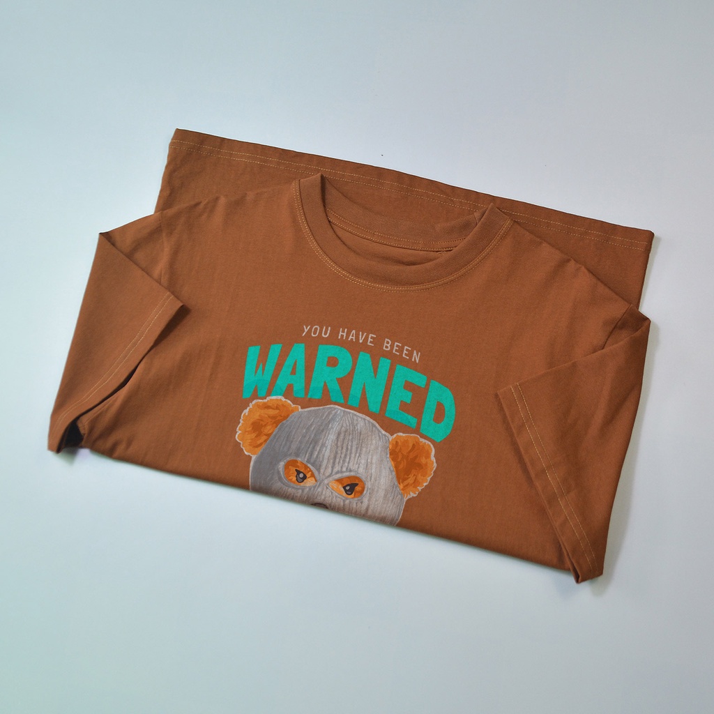 Áo Thun Nam Oversize KATUSCO In Hình Warned Bear A2319, Cotton 100% 2 Chiều, Phom Rộng Từ 50-80Kg