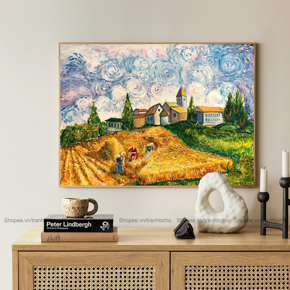 Tranh phong cách Vincent van Gogh - Tranh Canvas Decor treo tường - Tặng đinh 3 chân treo tranh, BH 12 tháng