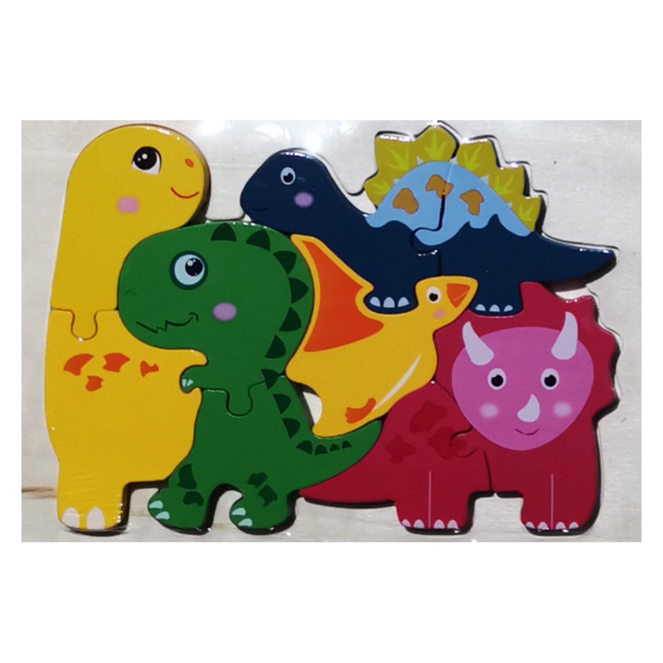 Đồ Chơi Gỗ Giáo Dục Wooden New Eight Animal Puzzles - Khủng Long