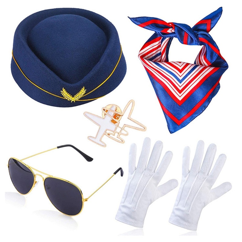 Iwo Stewardess Khăn Choàng Cổ Hóa Trang Tiếp Viên Stewardess