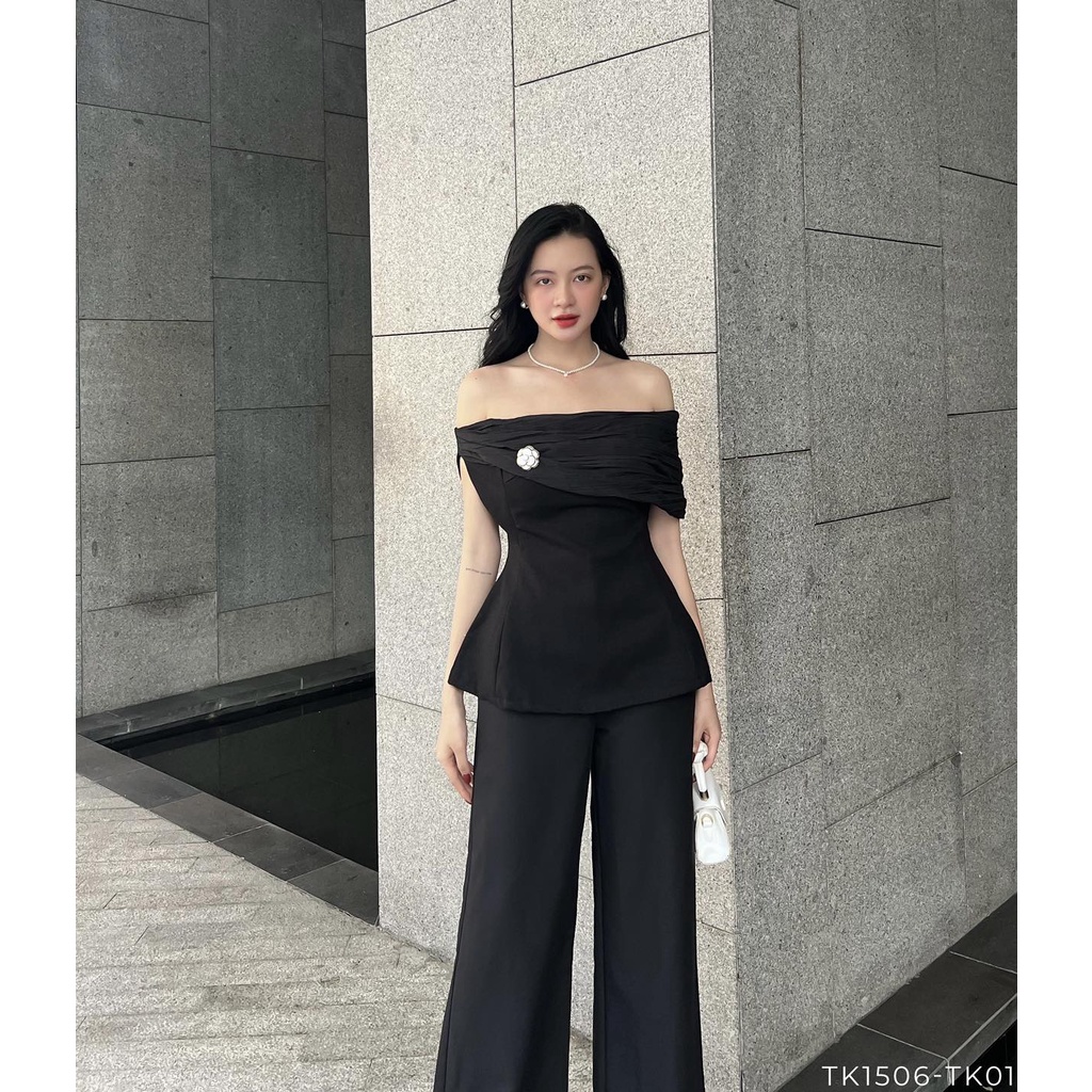 [HÀNG THIẾT KẾ CAO CẤP] Áo Peplum Xếp Li Lệch Vai (Không Kèm Tag Hoa) Màu Trắng Thanh Lịch