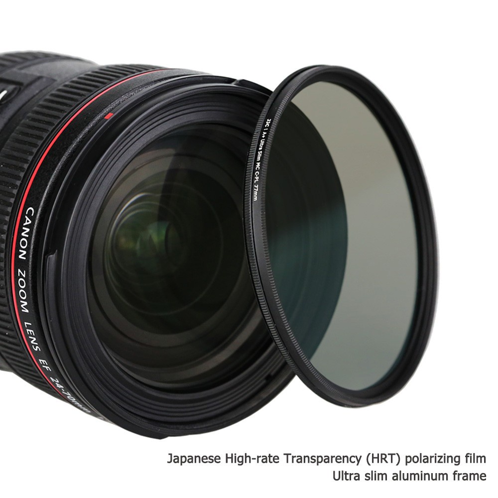JJC 49mm Kính lọc phân cực CPL Filter siêu mỏng A+ quang học Nhật Bản hình tròn phủ nhiều lớp cho ống kính máy ảnh DSLR