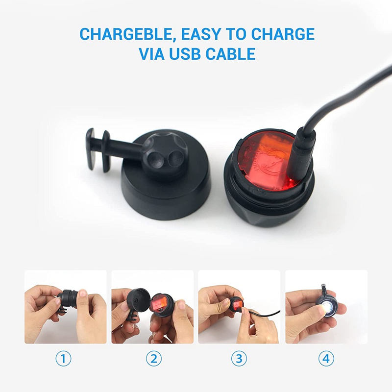 Set 2 Đèn Pha LED Croc 3 Chế Độ Chiếu Sáng Dành Cho Cún Đi Bộ Đường Dài Màu Đen