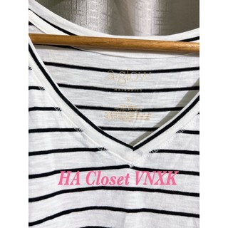 Sale-Áo Thun Cổ Tim Basic Nữ Xuất Dư