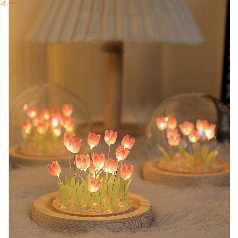 Đèn Để Bàn Hình Hoa Tulip Phát Quang Kèm Cáp USB Độc Đáo Trang Trí Nhà Cửa
