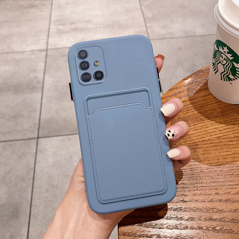 Ốp Điện Thoại Silicon Chống Rơi Có Ngăn Đựng Thẻ Cho Samsung Galaxy A71 A51 A31 A21 A11 M51 M31 M11 4G