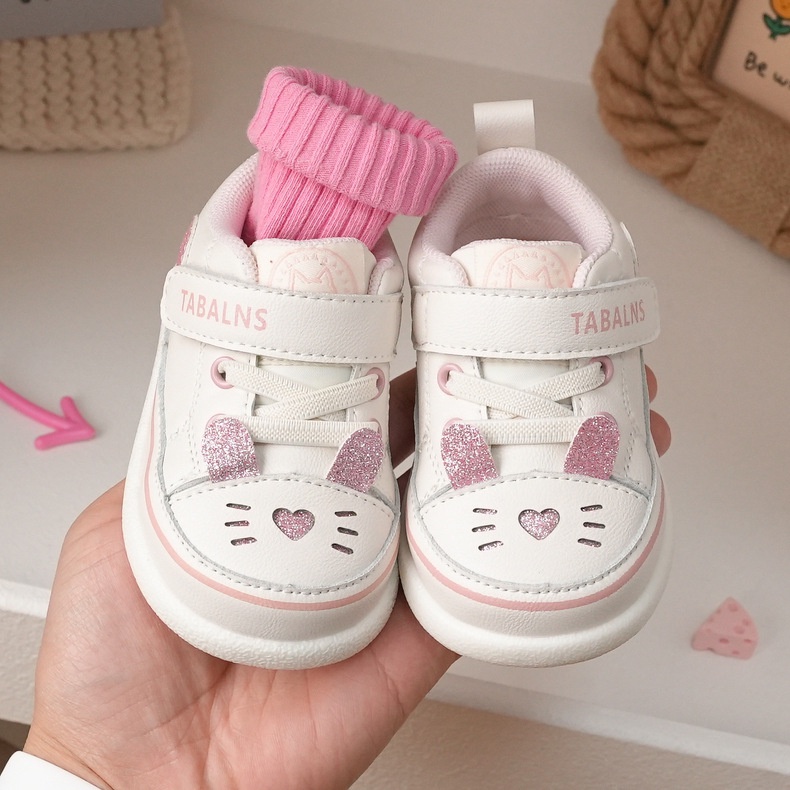 Giày Thể Thao Đế Mềm Màu Tương Phản Thời Trang Xuân Thu Cho Bé Gái