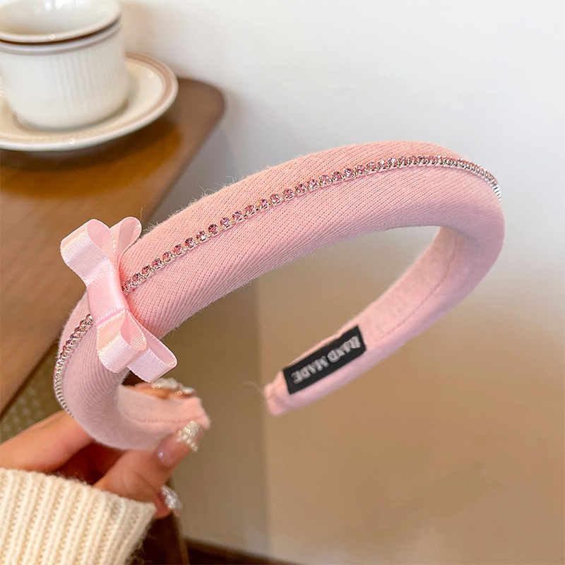 Băng Đô Cài Tóc Đính Đá Hình Nơ Phong Cách retro Pháp Cho Nữ