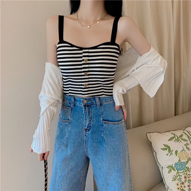 Áo Ống Mỏng Kẻ Sọc Thời Trang Chống Chói Ngực