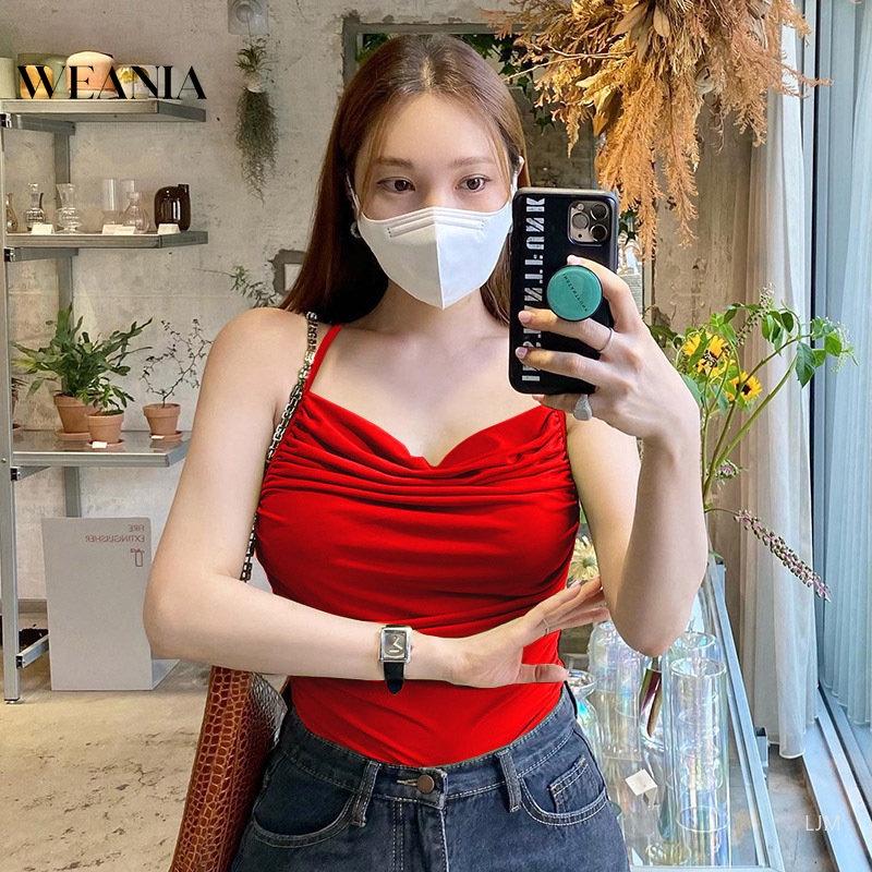 Áo Tank Top Hai Dây Màu Sắc Thời Trang Mùa Hè Cho Nữ