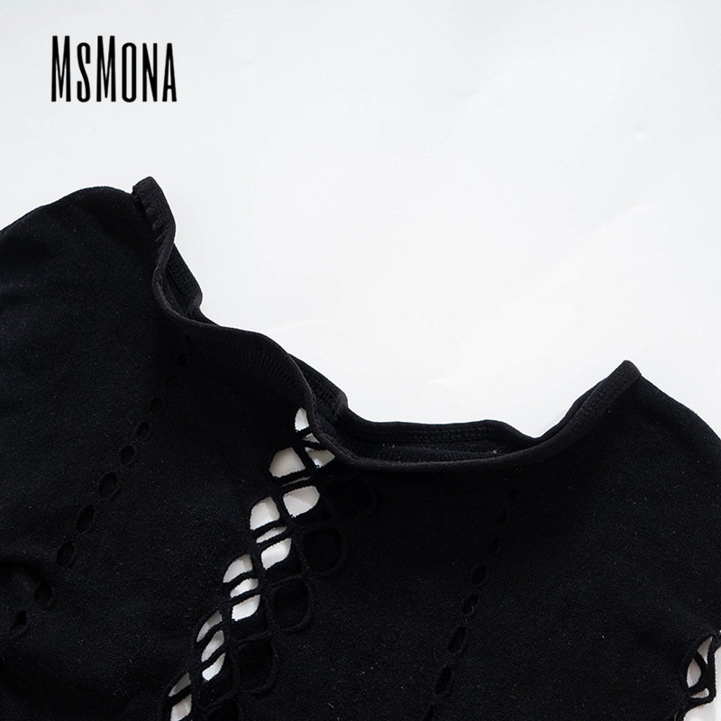 MsMona Jumpsuit Tay Dài Hở Vai Màu Trơn Thời Trang 2023 Dành Cho Nữ