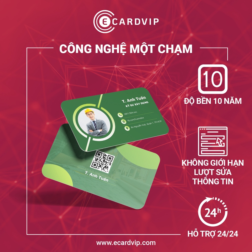 Card visit điện tử thông minh cho Kỹ Sư, danh thiếp điện tử, thẻ cá nhân thông minh