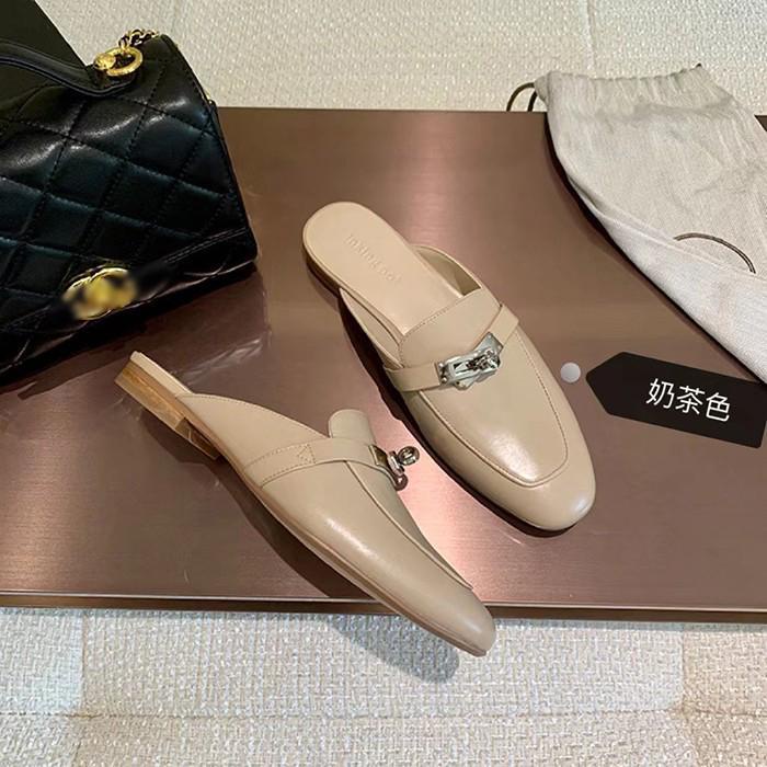 Dép Muller Mũi Tròn Đế Bằng Thiết Kế Mới Thời Trang Xuân Thu 2023 Cho Nữ