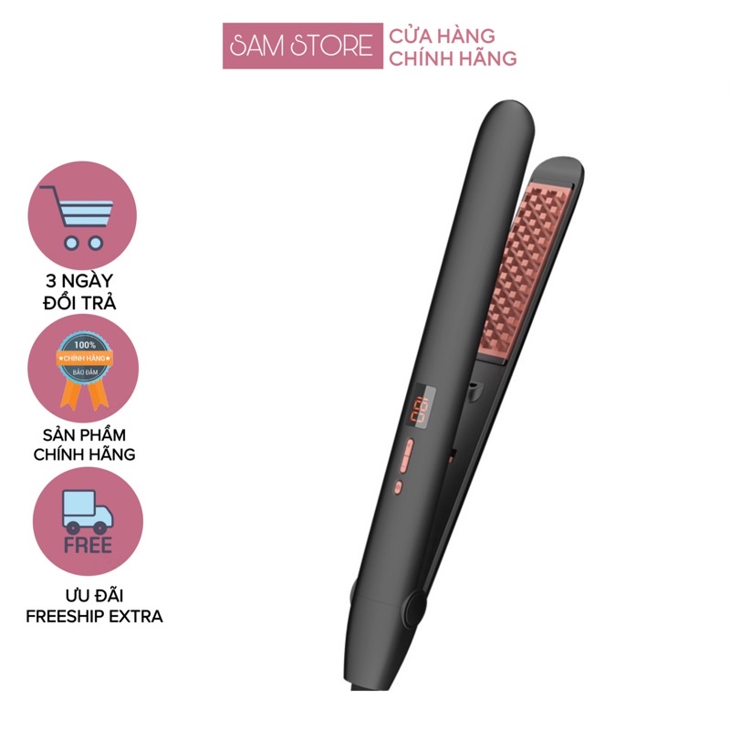 Máy dập phồng size bé SAM STORE chân vuông, dập không lộ mối tóc 2in1 vừa dập vừa là