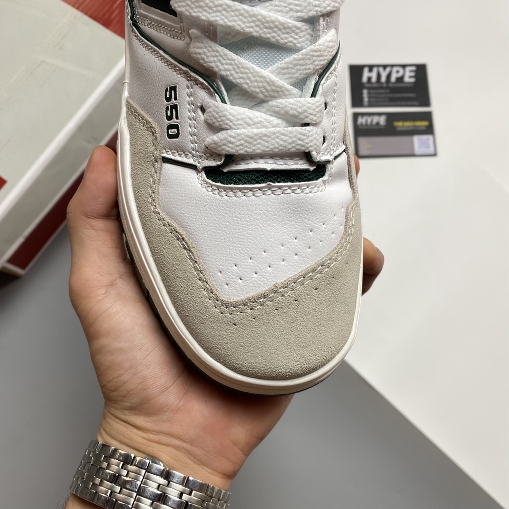 Giày NB550 White Green  - Hype Sneaker | Phiên bản high quality.
