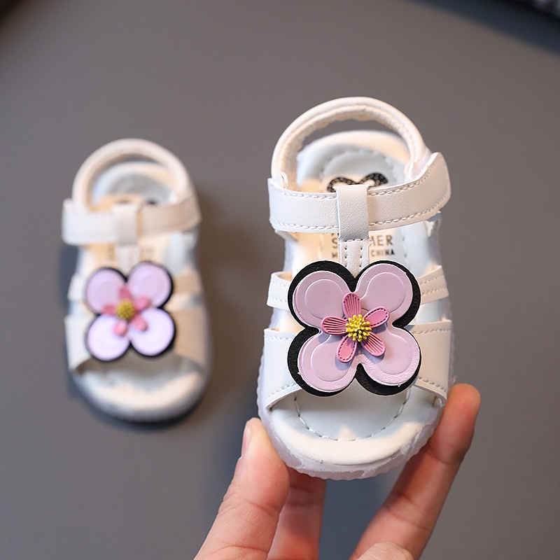 Xăng đan Công Chúa Đính Hoa Dễ Thương Chống Trượt Cho Bé Gái 0-3 Tuổi