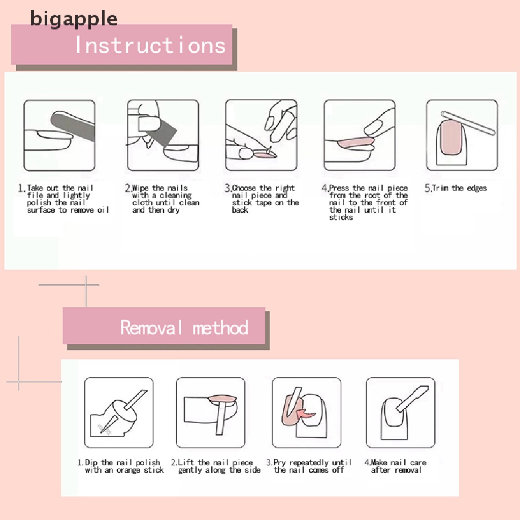 Set 24 Móng Tay Giả Phủ Toàn Diện Bằng Acrylic Màu Nude Đơn Giản