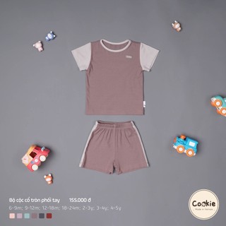 Cookie Bộ cộc cổ tròn phối tay cho bé