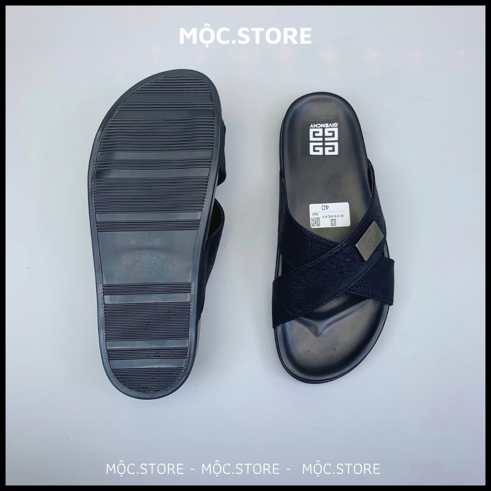 Dép Da Quai Chéo Nam Nữ Gyvenchy , Dép quai chéo , Dép da bò đế cao su siêu chất có bảo hành Full Box.