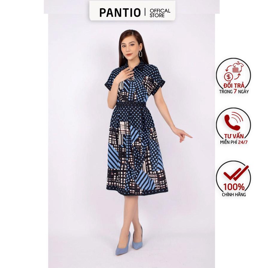 BAS32642 - Áo sơ mi công sở vải lụa dáng suông cổ đức vai liền tay chờm - PANTIO