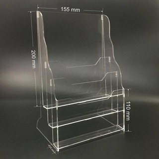 Kệ mica đựng tờ rơi,kệ đựng brochure-KỆ MICA NHIỀU GIẤY A5 - 3 NGĂN C08