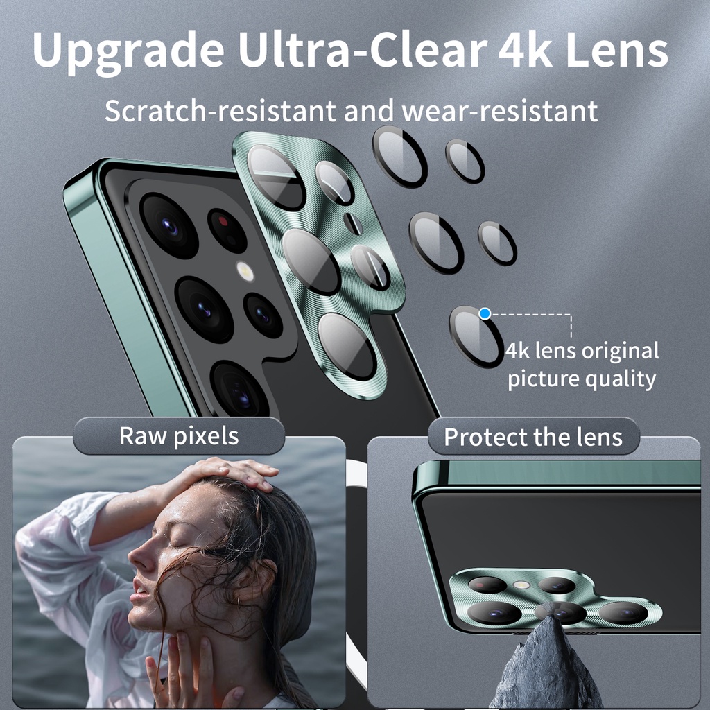 Ốp Điện Thoại Hợp Kim Nhôm Mặt Kính Từ Tính Siêu Mỏng Cho Samsung Galaxy S23 Ultra S23 Plus S22 Ultra