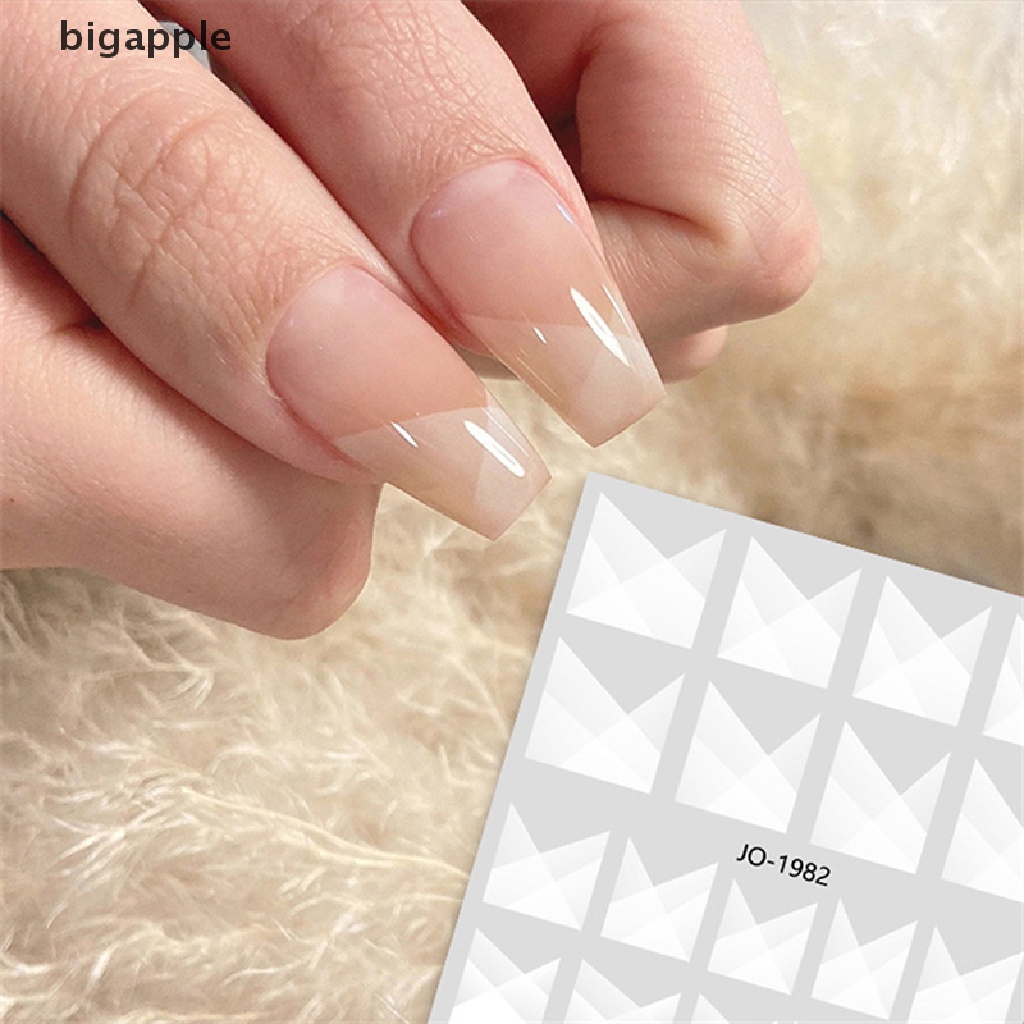 Miếng Dán Móng Tay Trong Mờ Màu Trắng Đen Phong Cách Pháp Độc Đáo