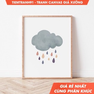 Tranh treo tường Nursery Cloud Kids Room Decor Nursery Wall Art Neutral Nursery, tặng kèm đinh treo.