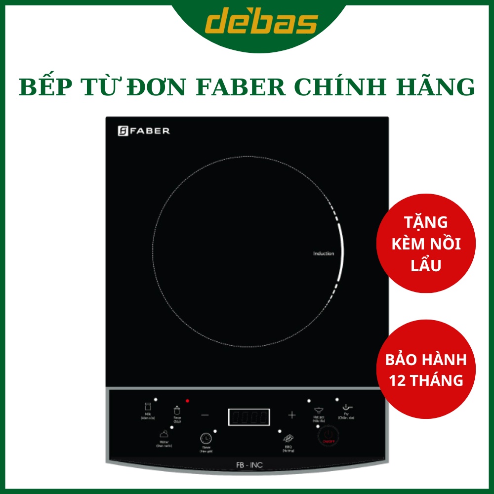 Bếp từ đơn Faber FB-INC Tặng Kèm Nồi Lẩu - Hàng nhập khẩu Ý [BH 12 Tháng]