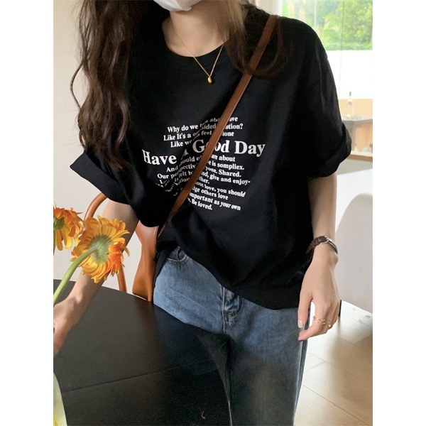 Áo thun cọc tay in chữ basic