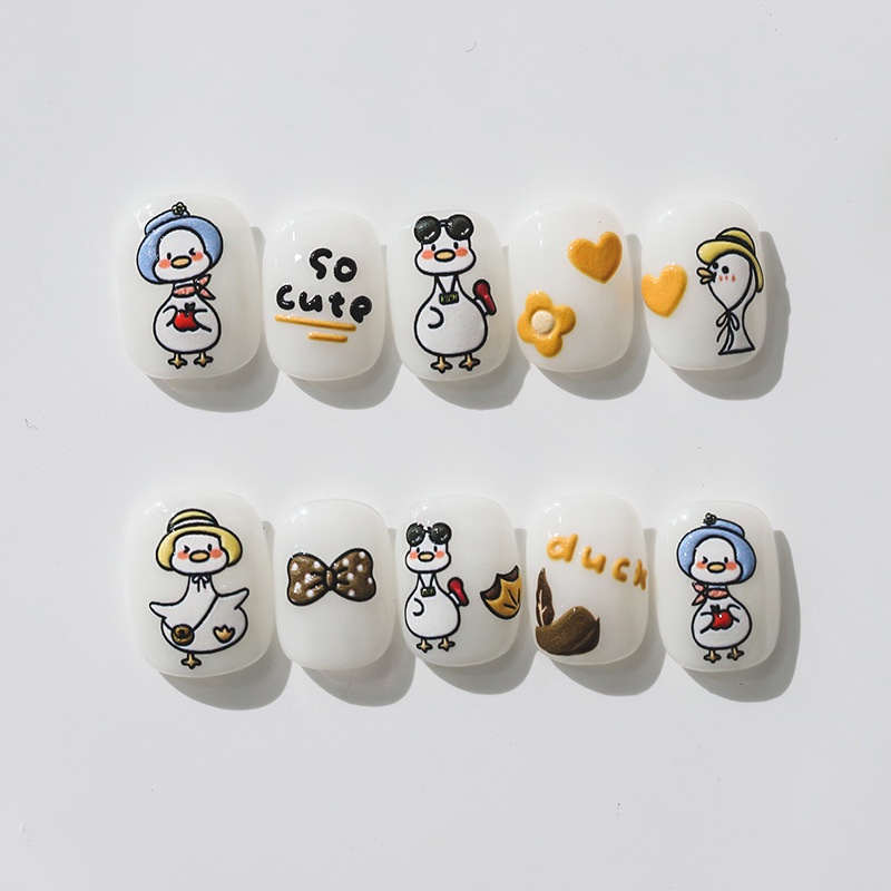 Miếng Dán Trang Trí Móng Tay 5D Hình Chú Vịt Dễ Thương TS-2237