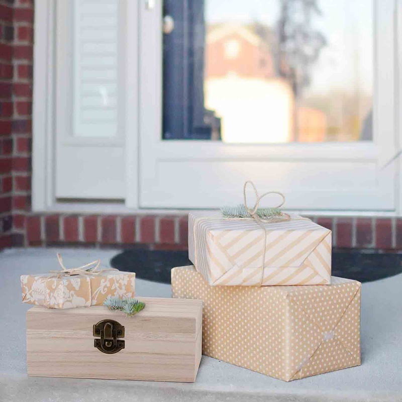 Bộ 10 Hộp Gỗ Đựng Trang Sức Có Nắp Đậy Và Móc Khóa Kích Thước 6 X 4 X 2.3 Inch