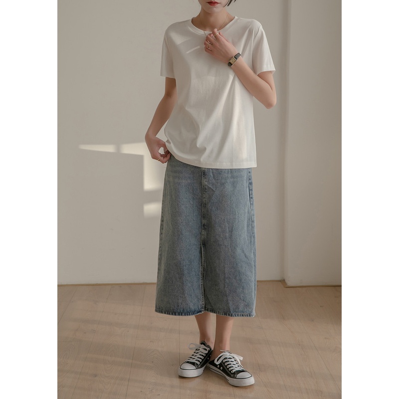 Xiaozhainv Áo Thun 100% Cotton Màu Sắc Thời Trang Hàn Quốc