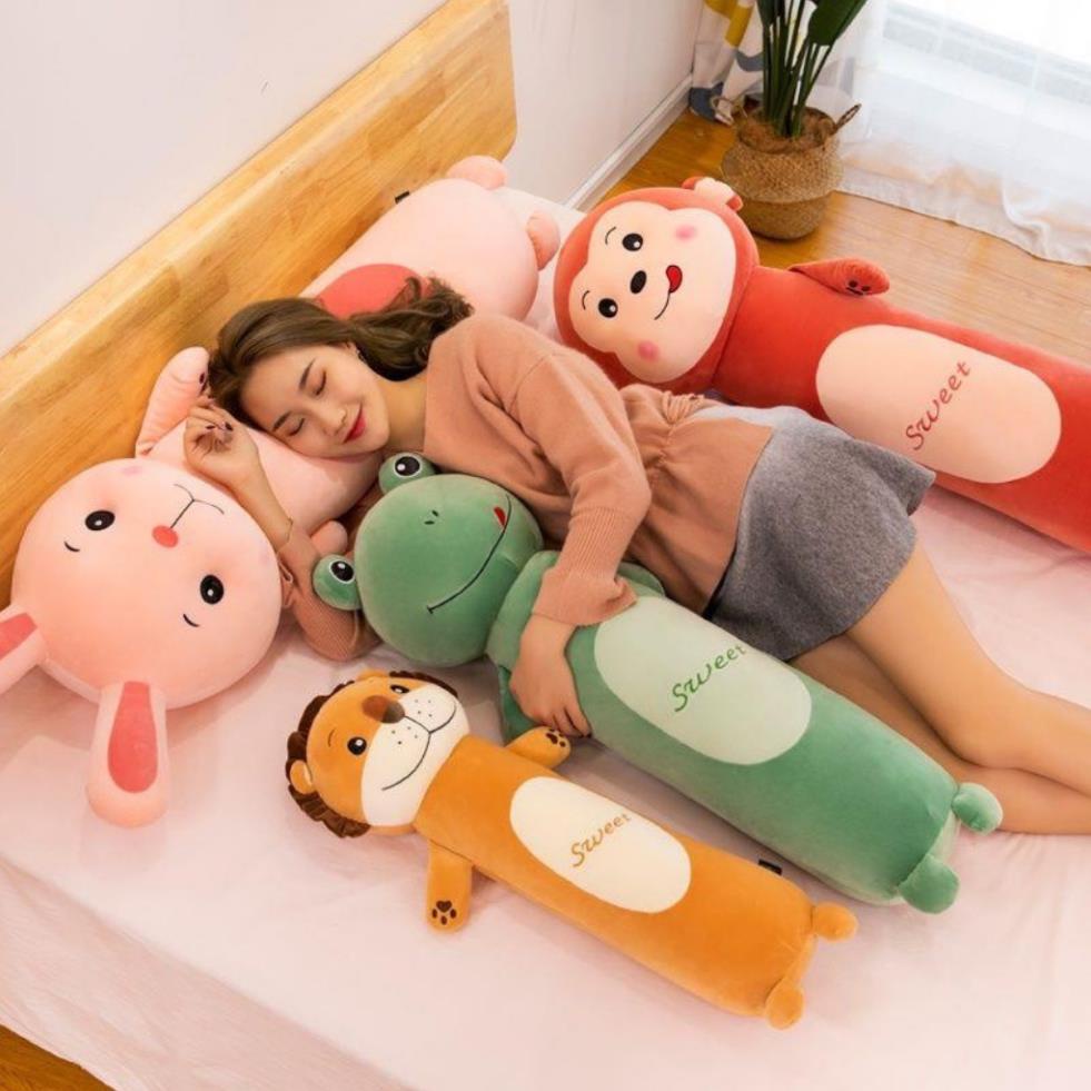 Gấu Bông Gối Ôm Hình Thú TPHCM Ngộ Nghĩnh Dành Cho Em Bé Và Người Lớn Hình Sư Tử - Thỏ - Ếch Xanh - Khỉ - Hươu Lớn Nhỏ