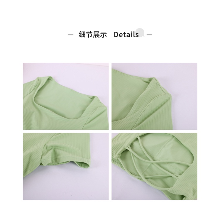 Áo Thun Thể Thao Tay Ngắn Có Mút Đệm Ngực Thời Trang Quyến Rũ