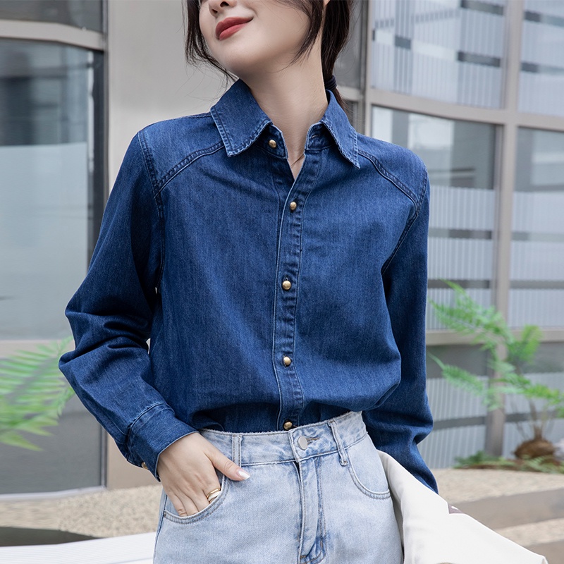 Áo Khoác Denim Dài Tay Dáng Rộng Thời Trang Mùa Xuân 2023 Dành Cho Nữ