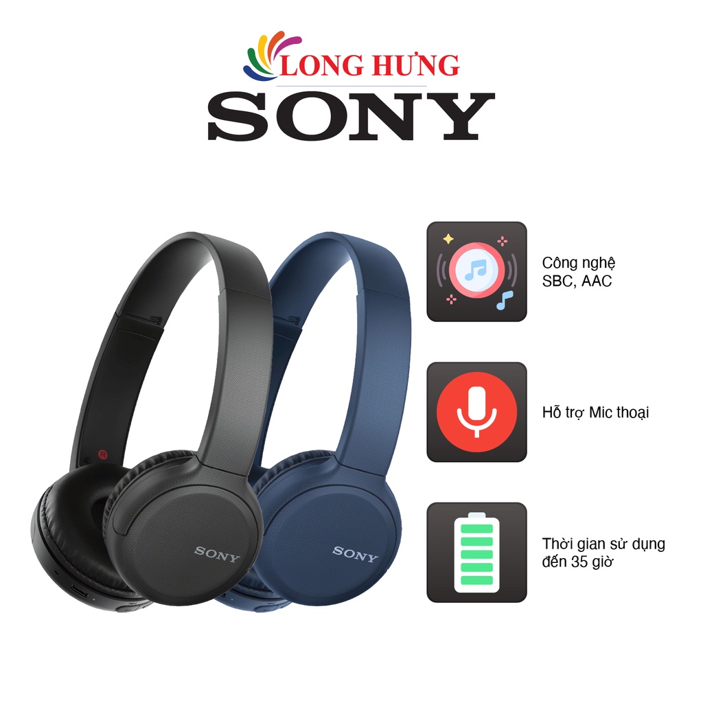 Tai nghe chụp tai Bluetooth Sony WH-CH510 - Hàng chính hãng