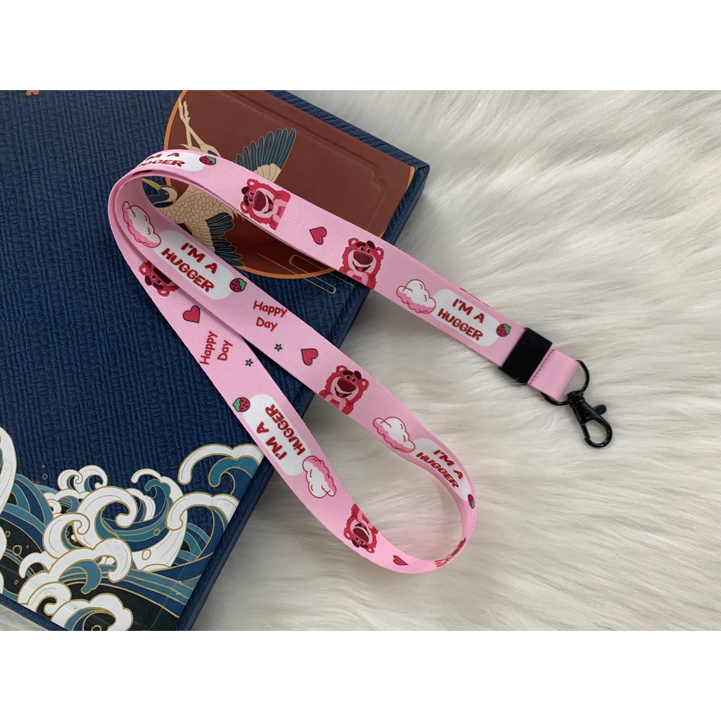 Dây đeo thẻ Gấu Dâu LOTSO, Dây đeo thẻ HUGGER - ALOYOUSHOP