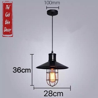 Đèn thả trang trí T027 lồng kính phòng nổ D280 , đèn thả trần vintage quán cafe,nhà hàng
