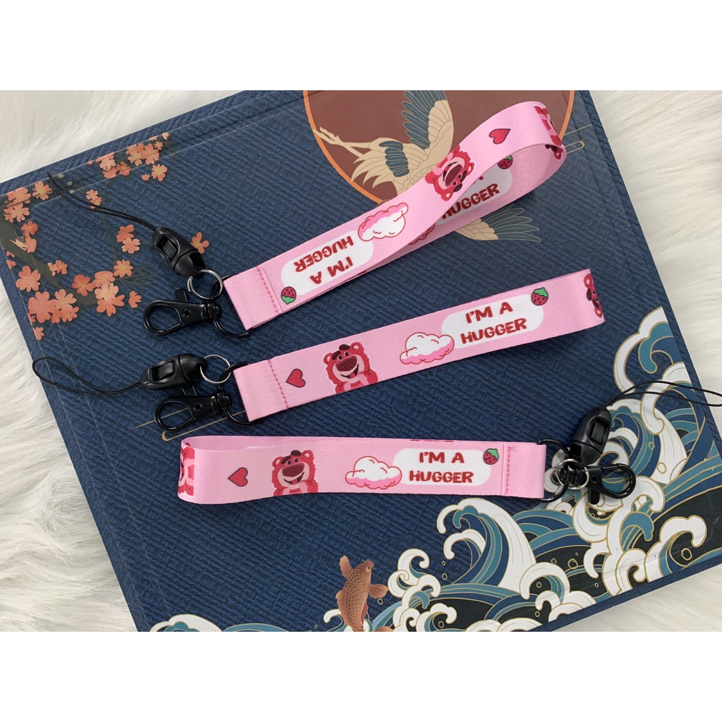 Dây móc khóa Gấu Dâu LOTSO, Dây móc khóa HUGGER