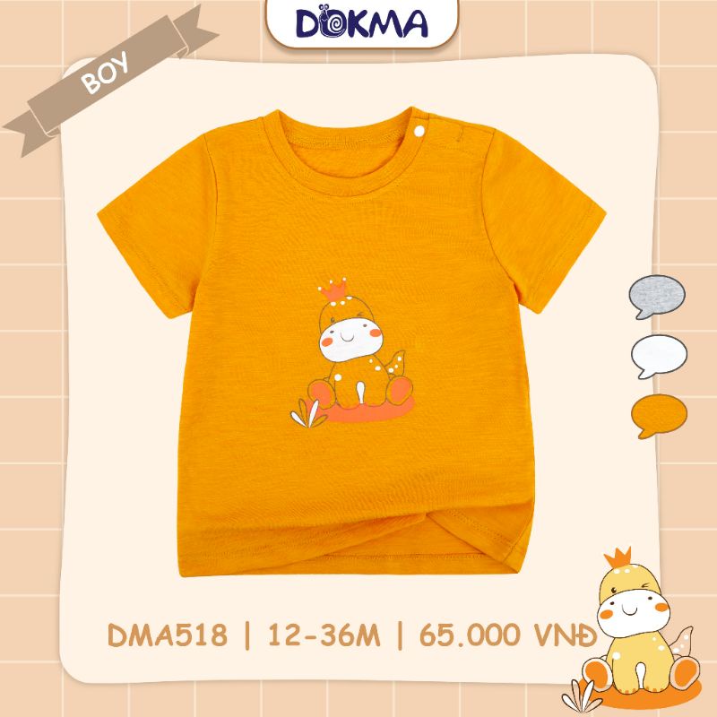 Áo cộc tay cài vai bé trai, bé gái Dokma 9-36M mã DMA516, DMA518