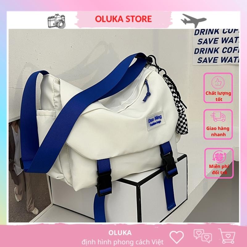 Túi tote đeo chéo nam nữ đi học đi chơi vải canvas size to, túi xách ulzzang unisex vải  thời trang rẻ đẹp OLUKA TĐV074