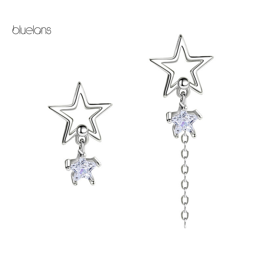 1 Đôi Bông Tai Đính Đá Zircon Hình Ngôi Sao Thời Trang