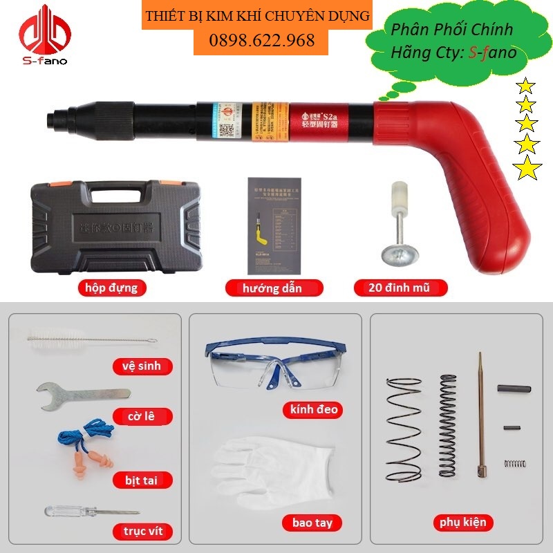 Súng bắn đinh bê tông Mini thế hệ mới.chính hãng cty s-fano.bảo hành 12 tháng.