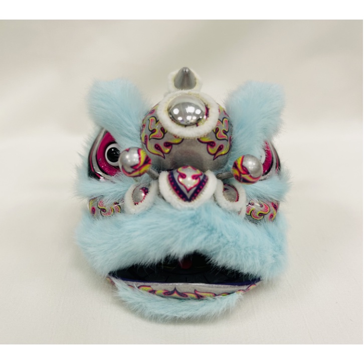 雄狮之王-浅蓝 Đầu Sư Tử Nhảy Múa Bằng Nhựa Resin Thủ Công Dùng Trang Trí Xe Hơi Dịp Năm Mới