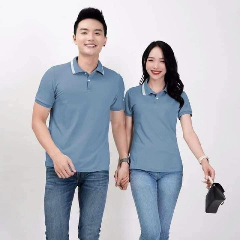 ÁO POLI NAM NỮ PHỐI CỔ VẢI THOÁNG MÁT